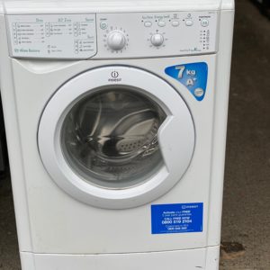 An Indesit Seven Kilo Washing Machine in White