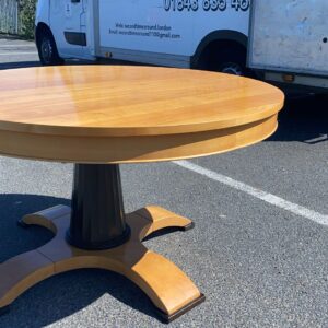 Contemporary maple coloured extendable dining table