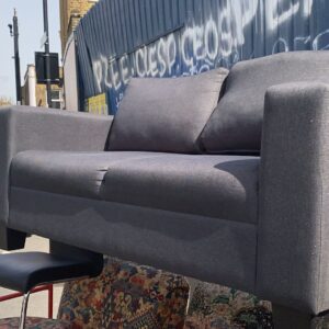 Charcoal grey two seater contemporary sofa