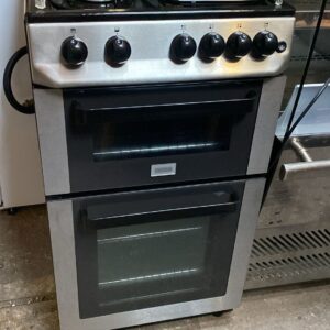 Zanussi Black and Chrome 50 cm glass top gas cooker
