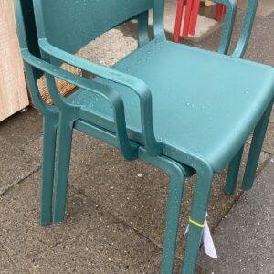 2 Pedrali green colour Polycarbonate Italian design carver Chairs