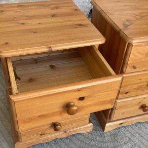 Two old school Pine bedside cabinets with TNG back and drawers for extra strength
