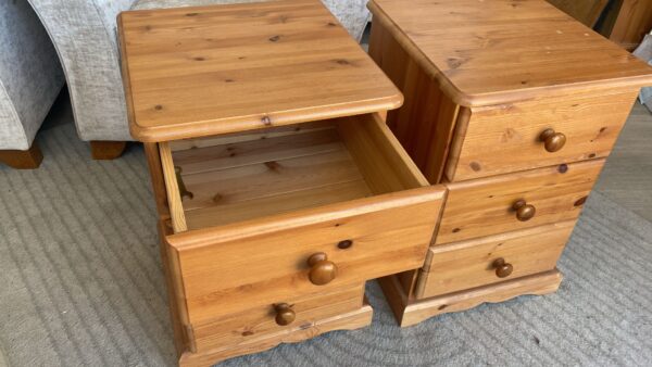 Two old school Pine bedside cabinets with TNG back and drawers for extra strength