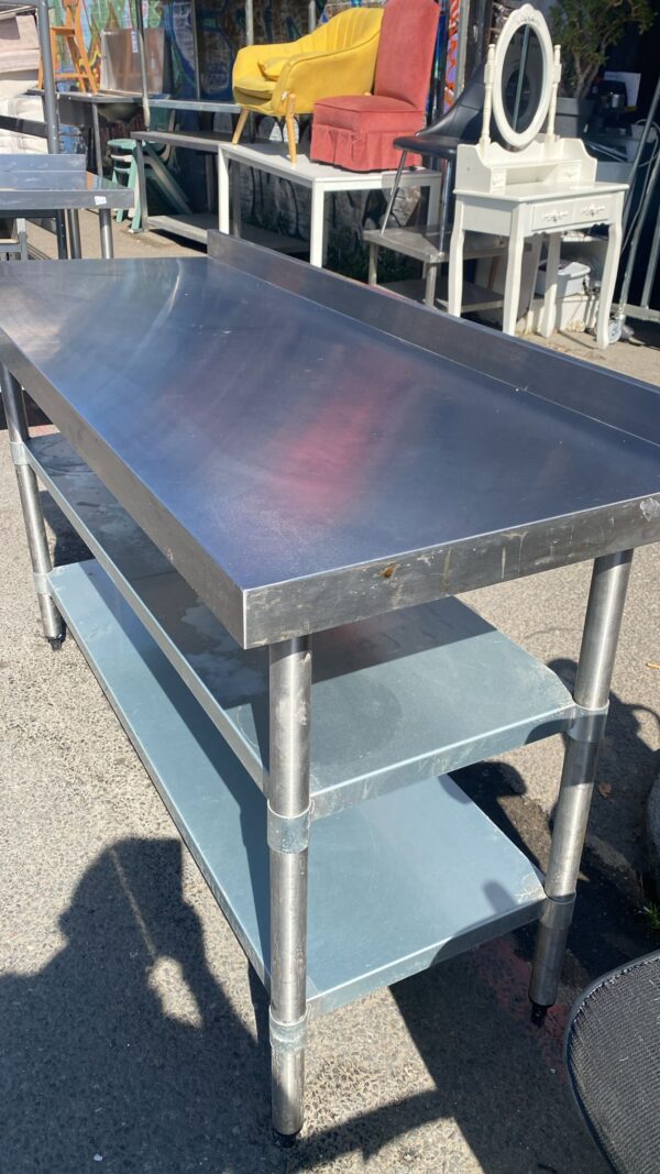 Three tier stainless steel food preparation table