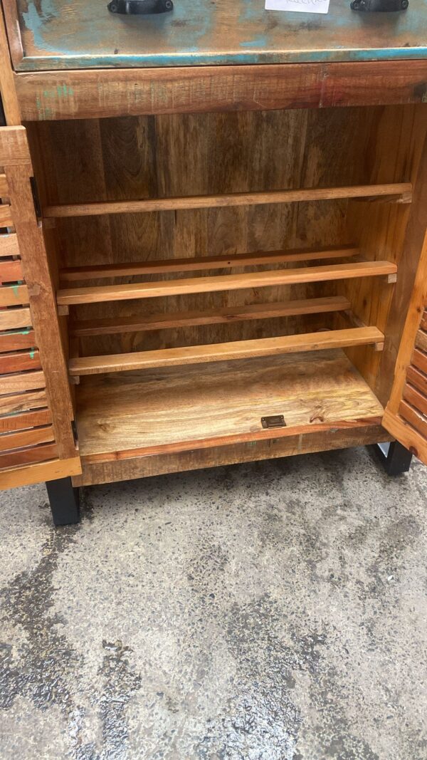 Hardwood solid shoe rack with drawer - Image 3
