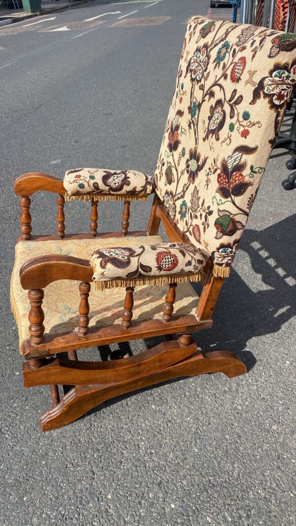 Edwardian oak rocking chair on springs