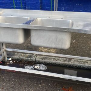 Double bowl stainless steel industrial kitchen sink